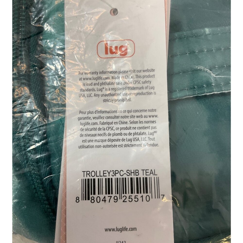 Lug TROLLEY3PC-SHB Compact Teal Tie-Dye Trolley Bag, Zipper, Safe Materials